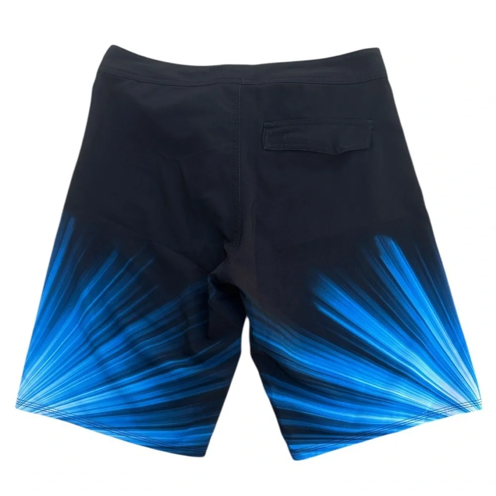 Boys Micros Black and Blue Burst Swim Shorts